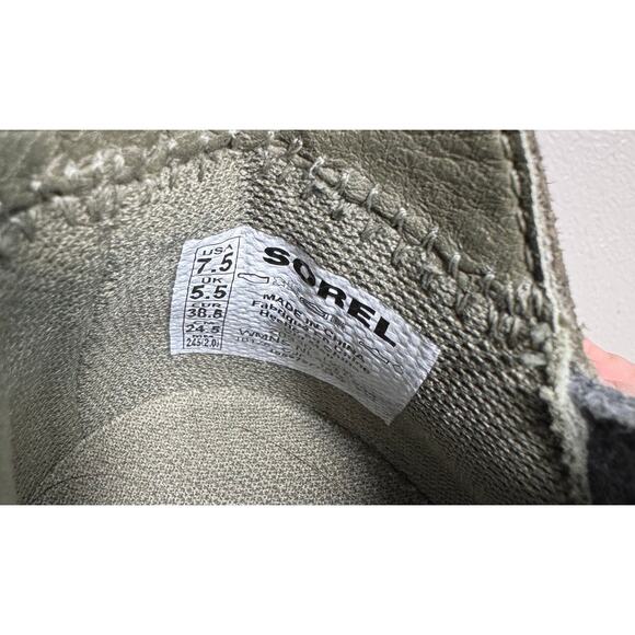 Sorel Out N About slip on wedge bootie stone green waterproof suede leather 7.5 - Picture 8 of 8